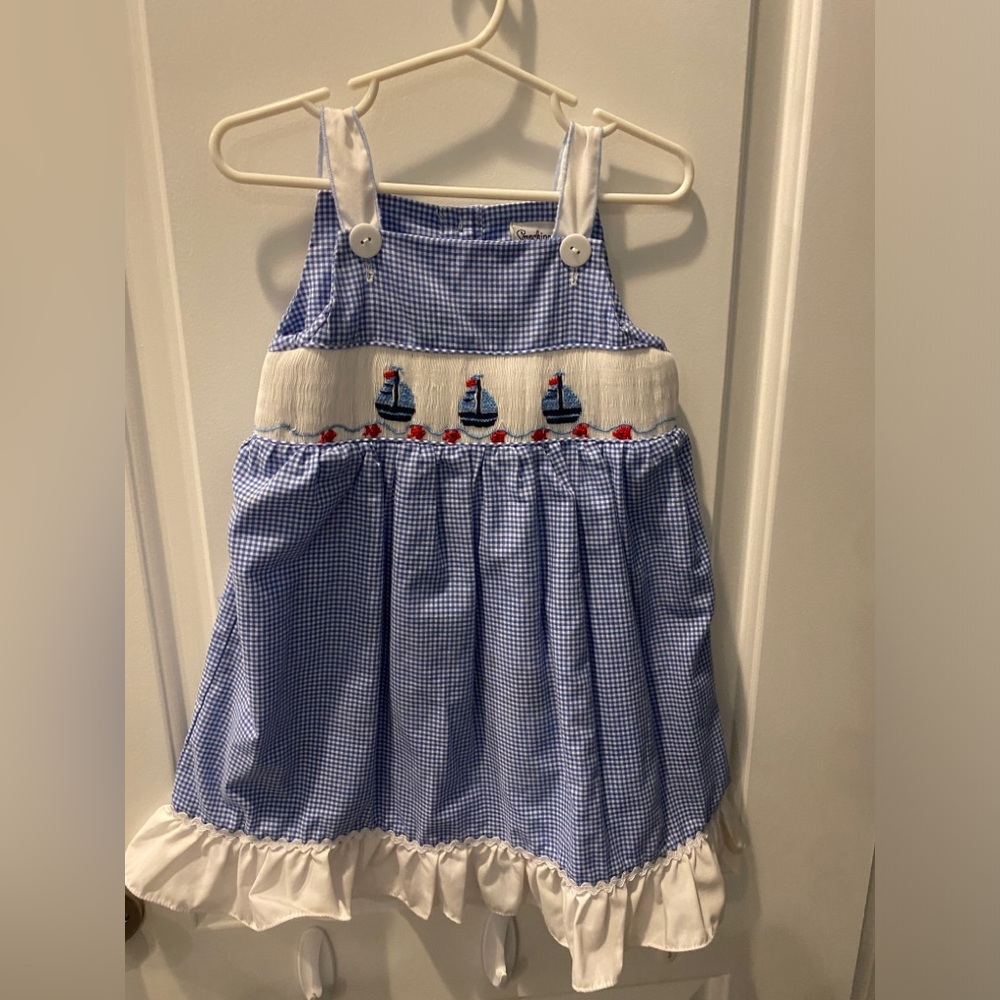 Smockingbird smocked sailboat summer dress